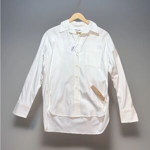 NEW Reformation Will oversized button down shirt white